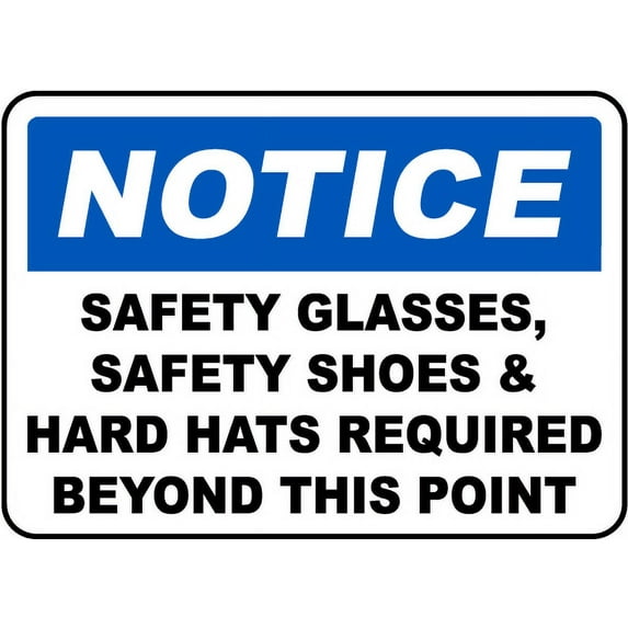 Traffic & Warehouse Signs - Notice PPE Required Beyond This Sign - Weather Approved Aluminum Street Sign, 0.04 Thickness - 18" X 24"