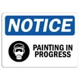 thumbnail image 1 of Traffic & Warehouse Signs - Notice - Painting in Progress Sign with Symbol - Weather Approved Aluminum Street Sign, 0.04 Thickness - 18" X 24", 1 of 5