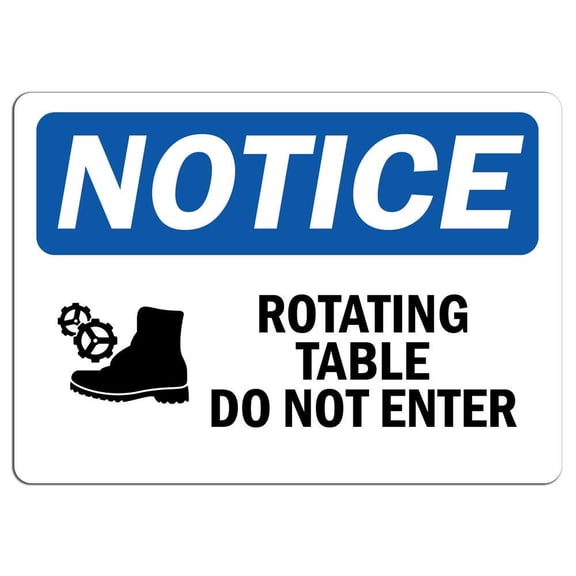 Traffic & Warehouse Signs - Notice - Rotating Table Do Not Enter Sign with Symbol - Weather Approved Aluminum Street Sign, 0.04 Thickness - 10" X 7"