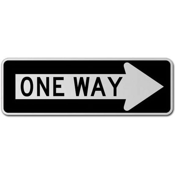 Traffic & Warehouse Signs - One Way Right Sign - Weather Approved Aluminum Street Sign, 0.04 Thickness - 24" X 36"