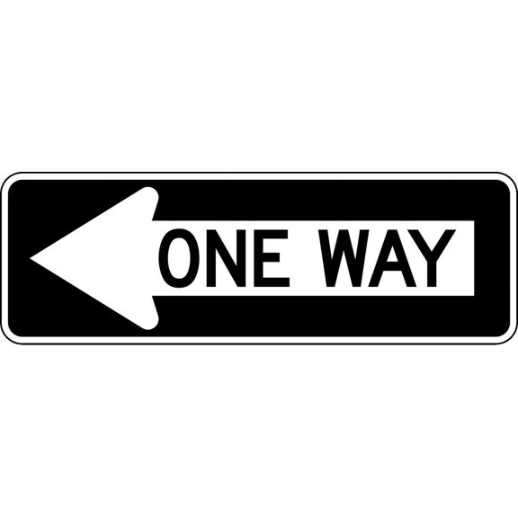 Traffic & Warehouse Signs - One Way - Weather Approved Aluminum Street Sign, 0.04 Thickness - 10" X 7"