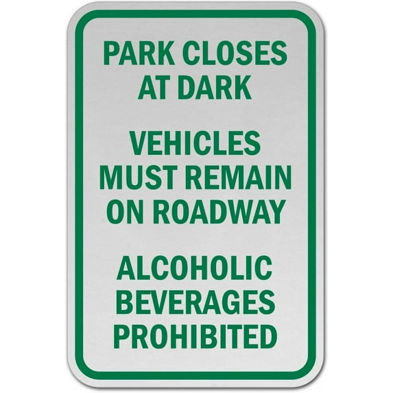 Traffic & Warehouse Signs - Park Closes At Dark Sign - Weather Approved Aluminum Street Sign, 0.04 Thickness - 24" X 36"