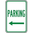 thumbnail image 1 of Traffic & Warehouse Signs - Parking (Left Arrow) Sign - Weather Approved Aluminum Street Sign, 0.04 Thickness - 12" X 8", 1 of 5