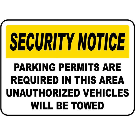 Traffic & Warehouse Signs - Parking Permits Required Sign - Weather Approved Aluminum Street Sign, 0.04 Thickness - 10" X 7"