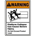 thumbnail image 1 of Traffic & Warehouse Signs - Platform Collapse Can Injure Sign - Weather Approved Aluminum Street Sign, 0.04 Thickness - 24" X 36", 1 of 5