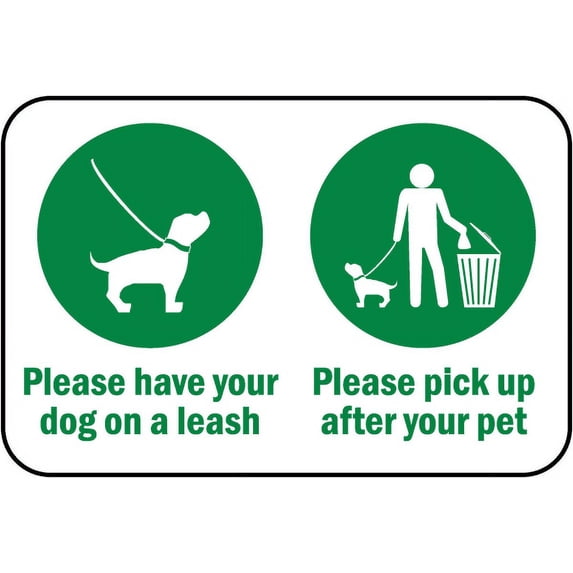 Traffic & Warehouse Signs - Please Have Your Dog on A Leash Sign - Weather Approved Aluminum Street Sign, 0.04 Thickness - 12" X 18"