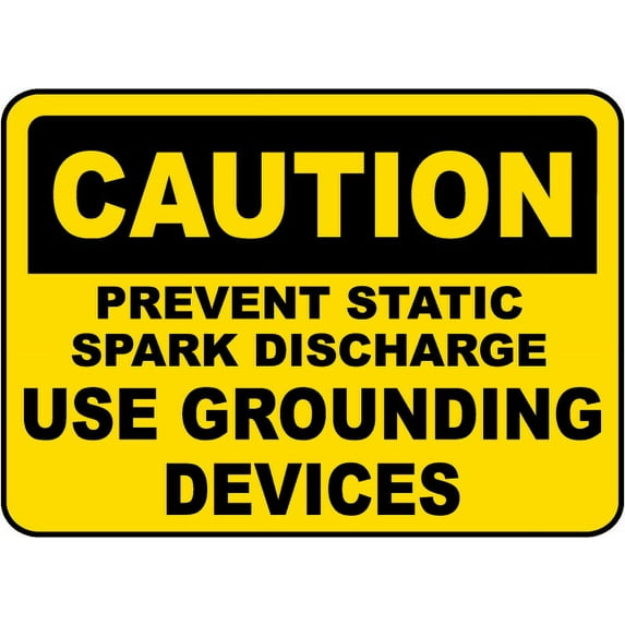 Traffic & Warehouse Signs - Prevent Static Spark Discharge Sign - Weather Approved Aluminum Street Sign, 0.04 Thickness - 10" X 7"