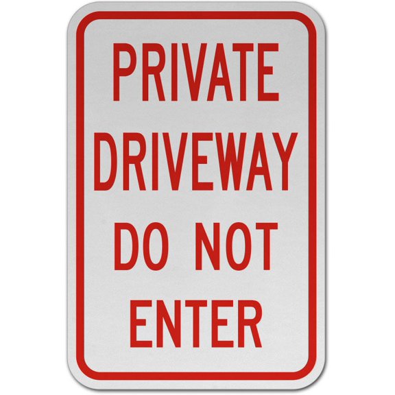 Traffic & Warehouse Signs - Private Driveway Do Not Enter Sign - Weather Approved Aluminum Street Sign, 0.04 Thickness - 10" X 7"