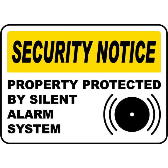 Traffic & Warehouse Signs - Protected by Silent Alarm System Sign - Weather Approved Aluminum Street Sign, 0.04 Thickness - 18" X 24"