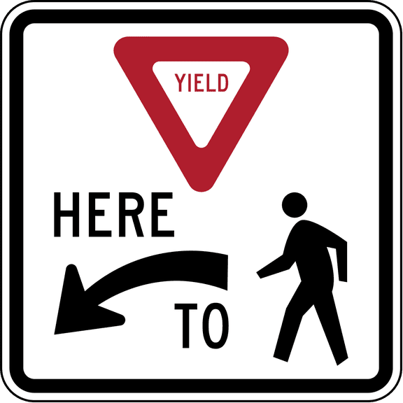 Traffic & Warehouse Signs - R1-5: Yield Here to Peds - Weather Approved Aluminum Street Sign, 0.04 Thickness - 12" X 18"