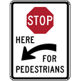 thumbnail image 1 of Traffic & Warehouse Signs - R1-5c: Stop Here for Pedestrians - Weather Approved Aluminum Street Sign, 0.04 Thickness - 12" X 18", 1 of 5