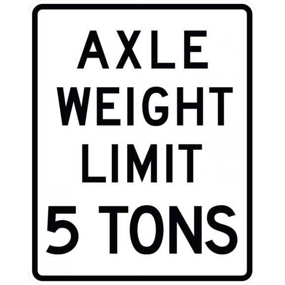 Traffic & Warehouse Signs - R12-2-Axle Weight Limit XX Tons Sign - Weather Approved Aluminum Street Sign, 0.04 Thickness - 12" X 18"