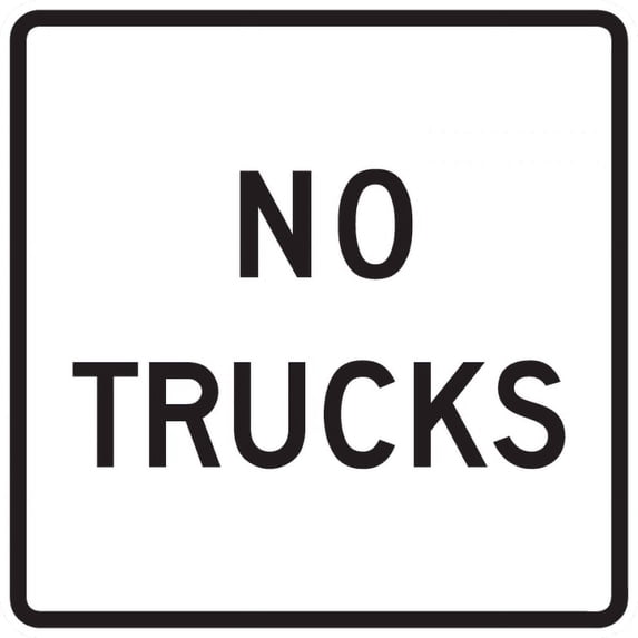 Traffic & Warehouse Signs - R5-2a-No Trucks sign - Weather Approved Aluminum Street Sign, 0.04 Thickness - 10" X 7"