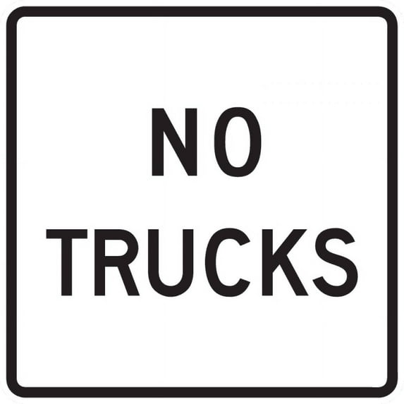 Traffic & Warehouse Signs - R5-2a-No Trucks sign - Weather Approved Aluminum Street Sign, 0.04 Thickness - 12" X 18"