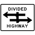 thumbnail image 1 of Traffic & Warehouse Signs - R6-3-Divided Highway Crossing Sign - Weather Approved Aluminum Street Sign, 0.04 Thickness - 24" X 36", 1 of 5