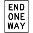 thumbnail image 1 of Traffic & Warehouse Signs - R6-7-END ONE WAY Sign - Weather Approved Aluminum Street Sign, 0.04 Thickness - 12" X 18", 1 of 5