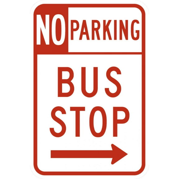 Traffic & Warehouse Signs - R7-107-No Parking Bus Stop Sign - Weather Approved Aluminum Street Sign, 0.04 Thickness - 10" X 7"