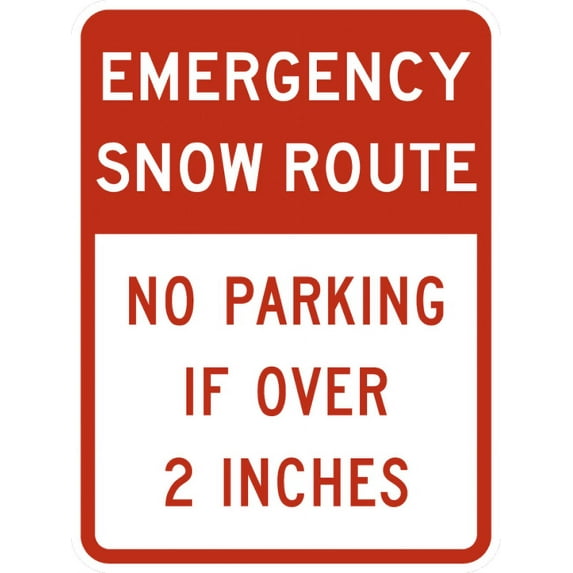 Traffic & Warehouse Signs - R7-203-Emergency Snow Route Sign - Weather Approved Aluminum Street Sign, 0.04 Thickness - 10" X 7"