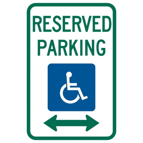 Traffic & Warehouse Signs - R7-8-Reserved Parking Sign - Weather Approved Aluminum Street Sign, 0.04 Thickness - 10" X 7"