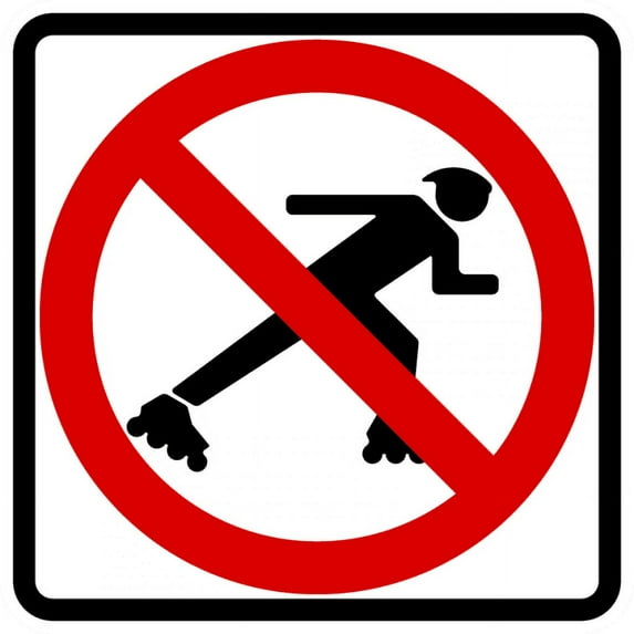 Traffic & Warehouse Signs - R9-13-No Skaters Sign - Weather Approved Aluminum Street Sign, 0.04 Thickness - 12" X 18"