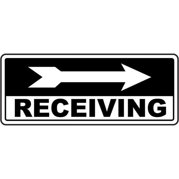 Traffic & Warehouse Signs - Receiving (Right Arrow) Sign - Weather Approved Aluminum Street Sign, 0.04 Thickness - 12" X 18"