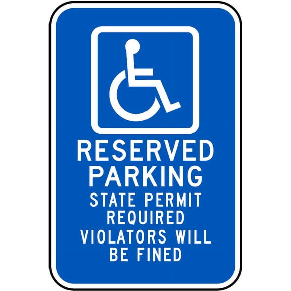 Traffic & Warehouse Signs - Reserved Parking Permit Required Sign - Weather Approved Aluminum Street Sign, 0.04 Thickness - 10" X 7"