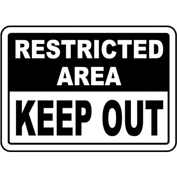 Traffic & Warehouse Signs - Restricted Area Keep Out Sign 5 - Weather Approved Aluminum Street Sign, 0.04 Thickness - 18" X 24"
