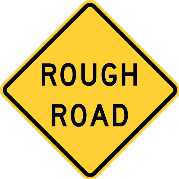 Traffic & Warehouse Signs - Rough road - Weather Approved Aluminum Street Sign, 0.04 Thickness - 10" X 7"