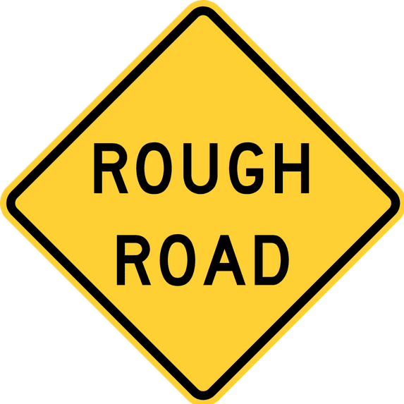 Traffic & Warehouse Signs - Rough road - Weather Approved Aluminum Street Sign, 0.04 Thickness - 24" X 36"