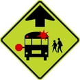 thumbnail image 1 of Traffic & Warehouse Signs - S3-1-School Bus Stop Ahead Sign - Weather Approved Aluminum Street Sign, 0.04 Thickness - 10" X 7", 1 of 5