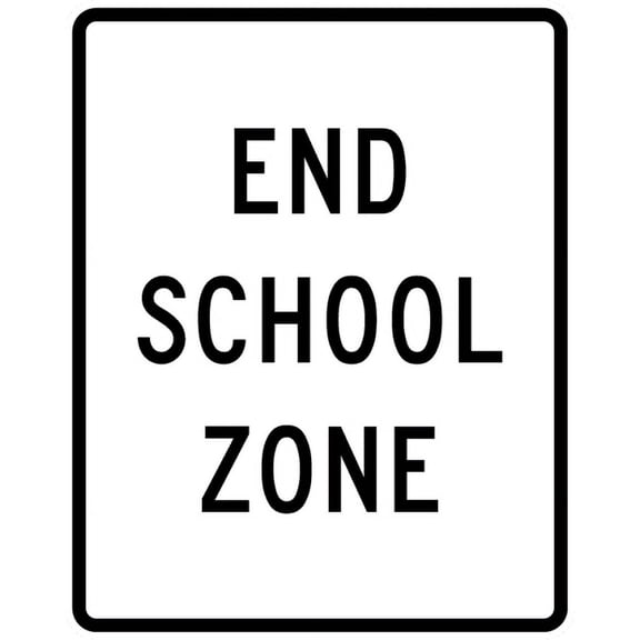 Traffic & Warehouse Signs - S5-2-End School Zone Sign - Weather Approved Aluminum Street Sign, 0.04 Thickness - 12" X 18"