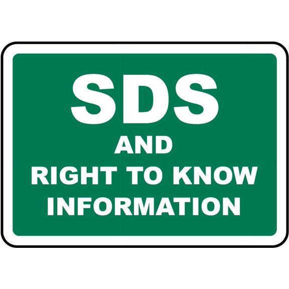 Traffic & Warehouse Signs - SDS and Right To Know Info Sign - Weather Approved Aluminum Street Sign, 0.04 Thickness - 10" X 7"