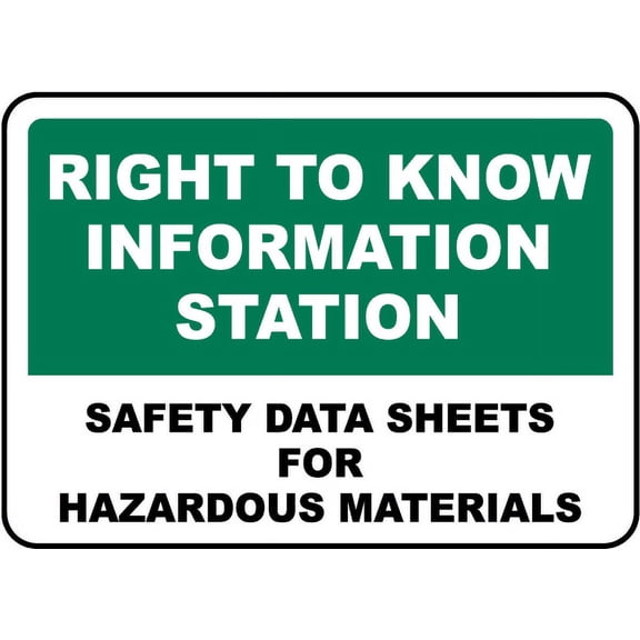 Traffic & Warehouse Signs - Safety Data Sheets For Materials Sign - Weather Approved Aluminum Street Sign, 0.04 Thickness - 12" X 18"