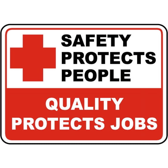 Traffic & Warehouse Signs - Safety Protects People Sign - Weather Approved Aluminum Street Sign, 0.04 Thickness - 10" X 7"
