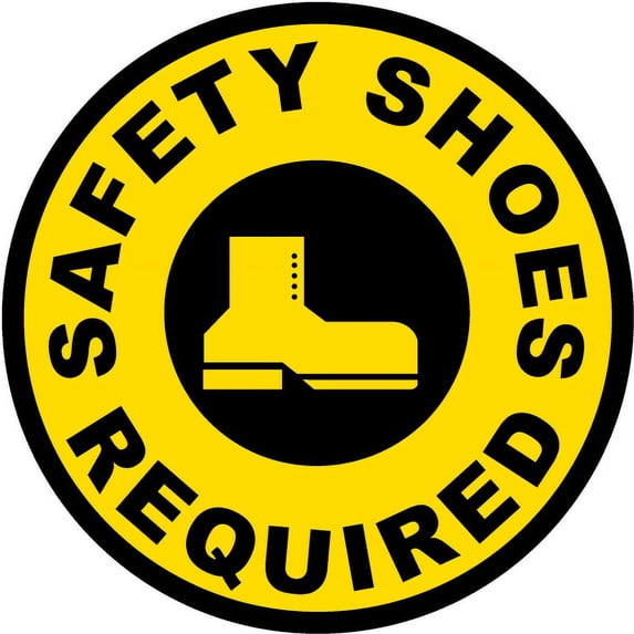 Traffic & Warehouse Signs - Safety Shoes Required Floor Sign - Weather Approved Aluminum Street Sign, 0.04 Thickness - 24" X 36"