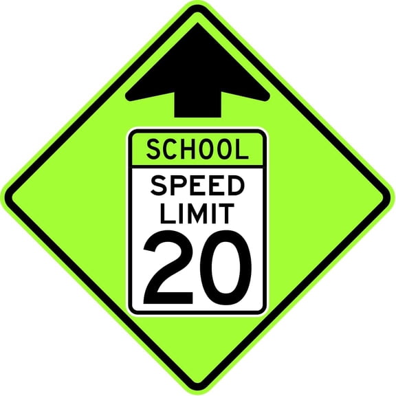 Traffic & Warehouse Signs - School Speed Limit Ahead 10 x 7 Aluminum Sign Street Weather Approved Sign 0.04 Thickness - 1 Sign