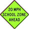 thumbnail image 1 of Traffic & Warehouse Signs - School Speed zone ahead (word legend) - Weather Approved Aluminum Street Sign, 0.04 Thickness - 10" X 7", 1 of 5