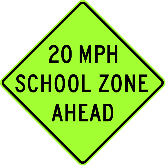 Traffic & Warehouse Signs - School Speed zone ahead (word legend) - Weather Approved Aluminum Street Sign, 0.04 Thickness - 12" X 8"