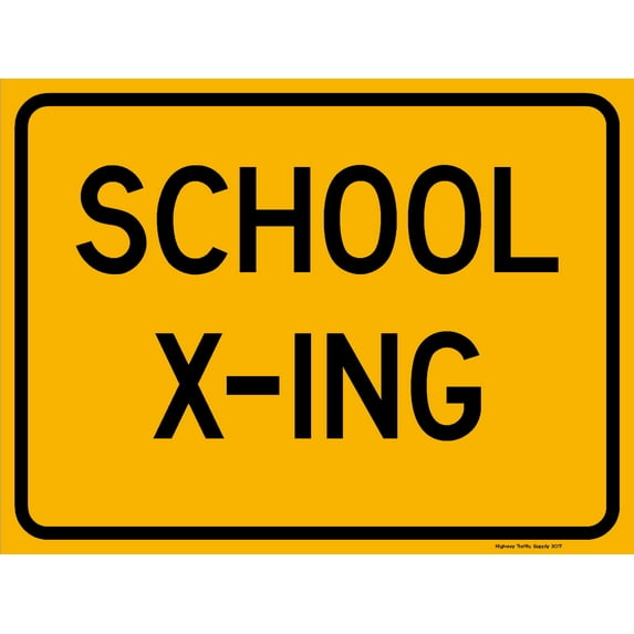 Traffic & Warehouse Signs - School X-Ing Sign Engineer Grade - Weather Approved Aluminum Street Sign, 0.04 Thickness - 10" X 7"