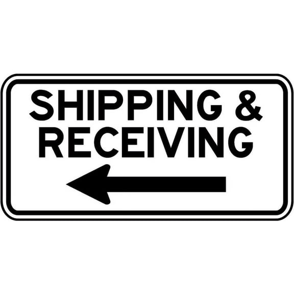 Traffic & Warehouse Signs - Shipping Receiving (Left Arrow) Sign - Weather Approved Aluminum Street Sign, 0.04 Thickness - 12" X 18"