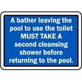 thumbnail image 1 of Traffic & Warehouse Signs - Shower After Using The Toilet Sign - Weather Approved Aluminum Street Sign, 0.04 Thickness - 12" X 8", 1 of 5
