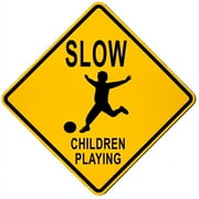 Traffic & Warehouse Signs - Slow Children Playing Sign 2 - Weather Approved Aluminum Street Sign, 0.04 Thickness - 12" X 8"