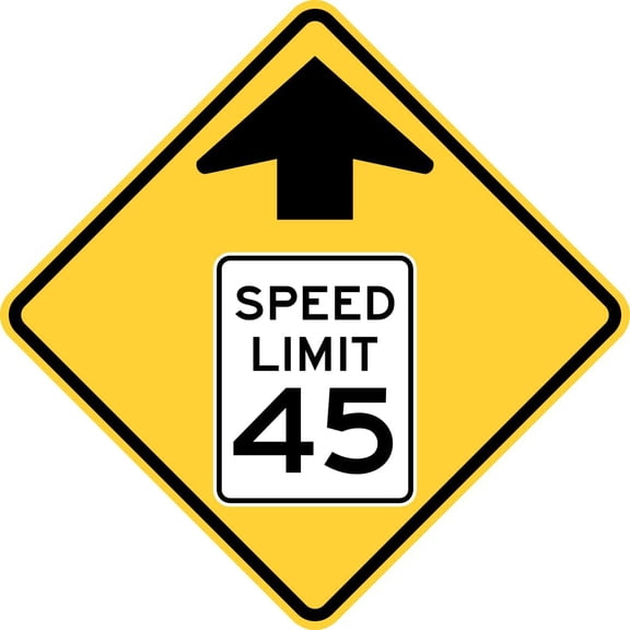 Traffic & Warehouse Signs - Speed Limit Ahead 10 x 7 Aluminum Sign Street Weather Approved Sign 0.04 Thickness - 1 Sign