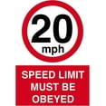 thumbnail image 1 of Traffic & Warehouse Signs - Speed Limit Must Be Obeyed 20Mph Sign 10 x 7 Aluminum Sign Street Weather Approved Sign 0.04 Thickness - 1 Sign, 1 of 5
