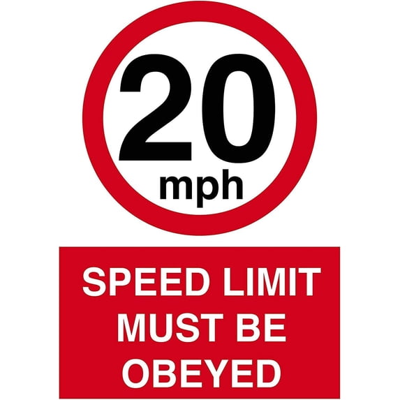 Traffic & Warehouse Signs - Speed Limit Must Be Obeyed 20Mph Sign 10 x 7 Aluminum Sign Street Weather Approved Sign 0.04 Thickness - 1 Sign
