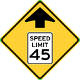 thumbnail image 1 of Traffic & Warehouse Signs - Speed limit ahead - Weather Approved Aluminum Street Sign, 0.04 Thickness - 18" X 24", 1 of 5