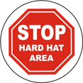 thumbnail image 1 of Traffic & Warehouse Signs - Stop Hard Hat Area Floor Sign - Weather Approved Aluminum Street Sign, 0.04 Thickness - 12" X 8", 1 of 5