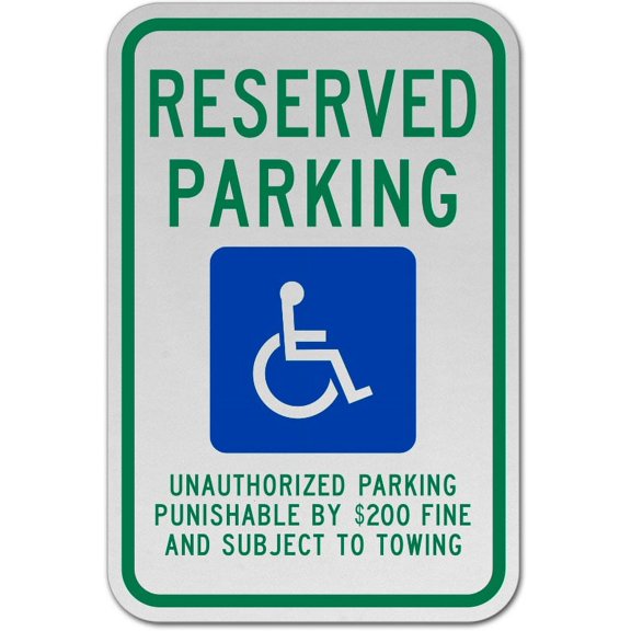 Traffic & Warehouse Signs - Tennessee Accessible Parking Sign - Weather Approved Aluminum Street Sign, 0.04 Thickness - 10" X 7"
