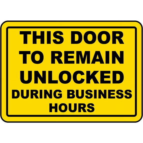 Traffic & Warehouse Signs - This Door To Remain Locked Sign - Weather Approved Aluminum Street Sign, 0.04 Thickness - 24" X 36"
