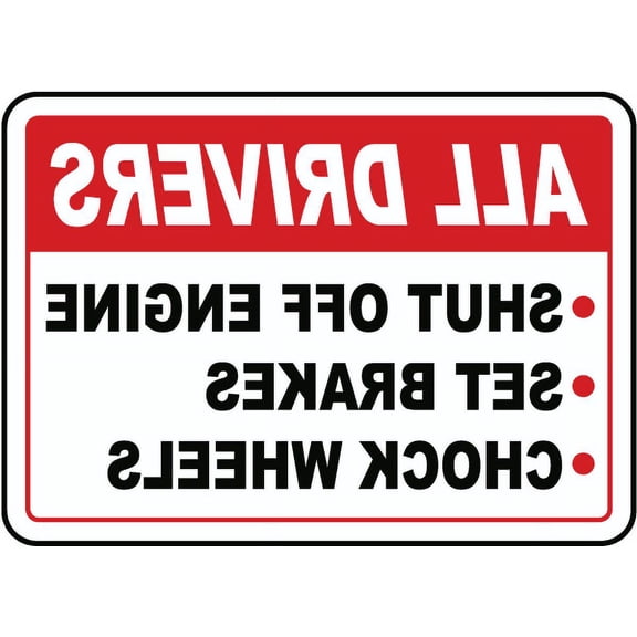 Traffic & Warehouse Signs - Truck Driver Parking Checklist Sign - Weather Approved Aluminum Street Sign, 0.04 Thickness - 10" X 7"